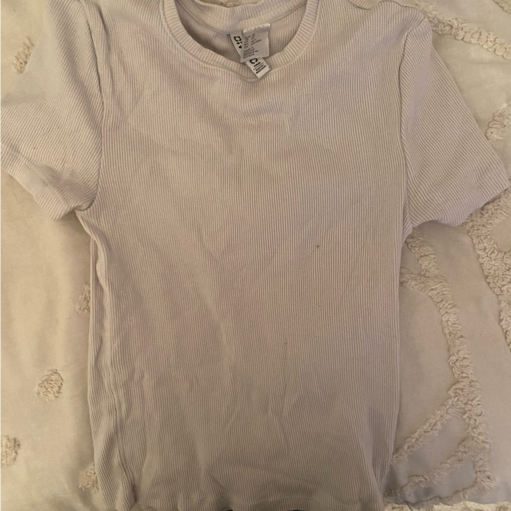 H&M white ribbed tshirt